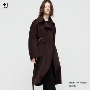 UNIQLO +J JIL SANDER CASHMERE BLEND LONG WRAP COAT, XL